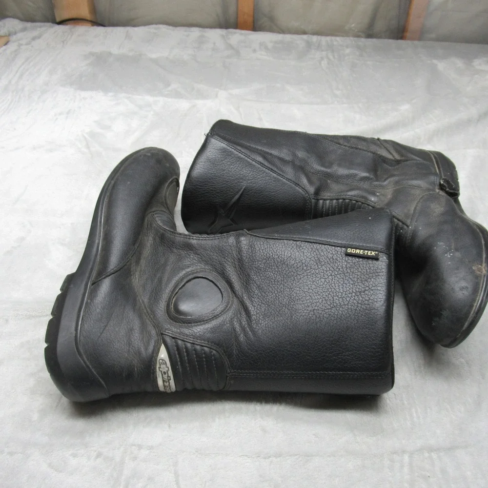 Alpinestars Leather Boots Mens‎ 11.5 US Black Gran Torino Gore Tex Motorcycle